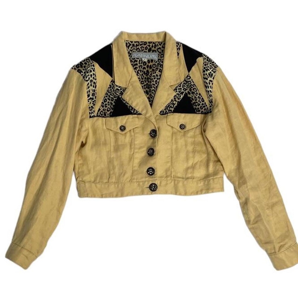 Vintage Platinum by Dorothy Schoelen Yellow Leopard Jacket